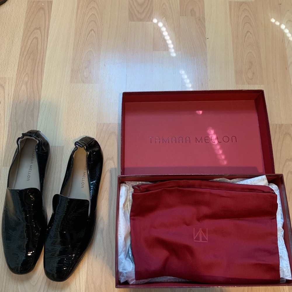 Tamara Mellon Stow Flats Black Leather